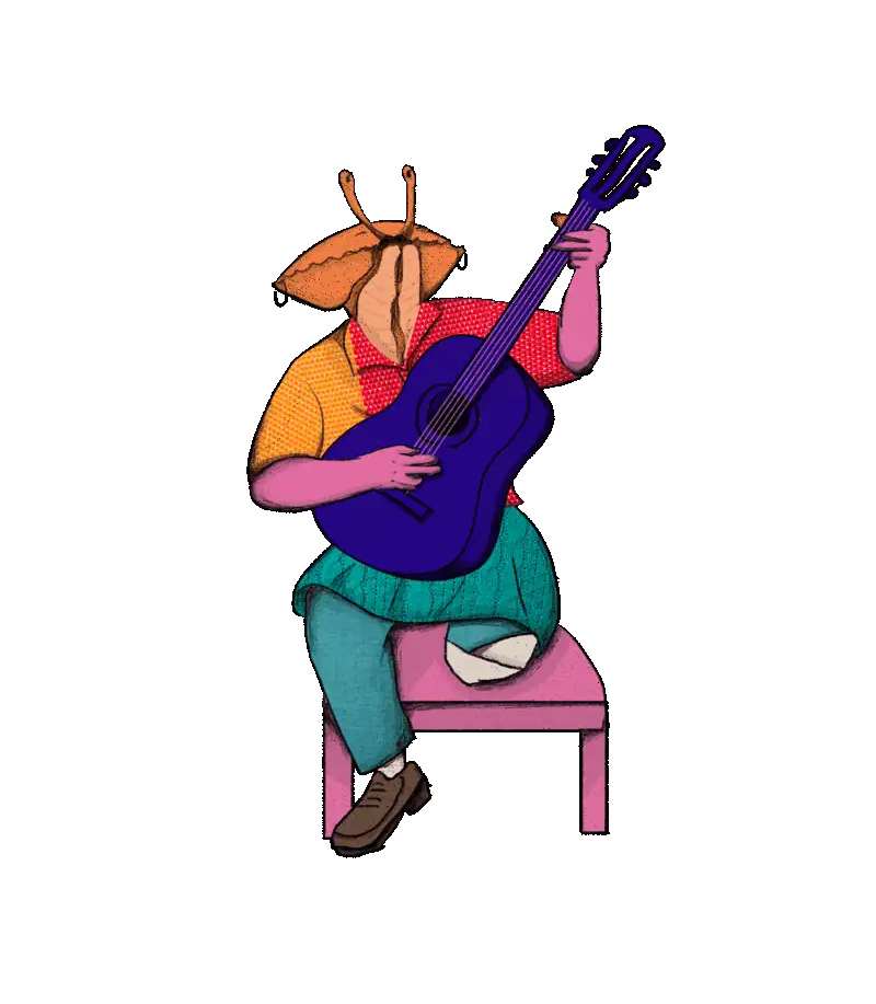 Músicos, ilustración de Aquelarre