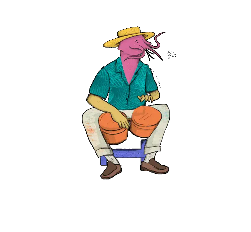 Langosta bongoes, ilustración de Aquelarre