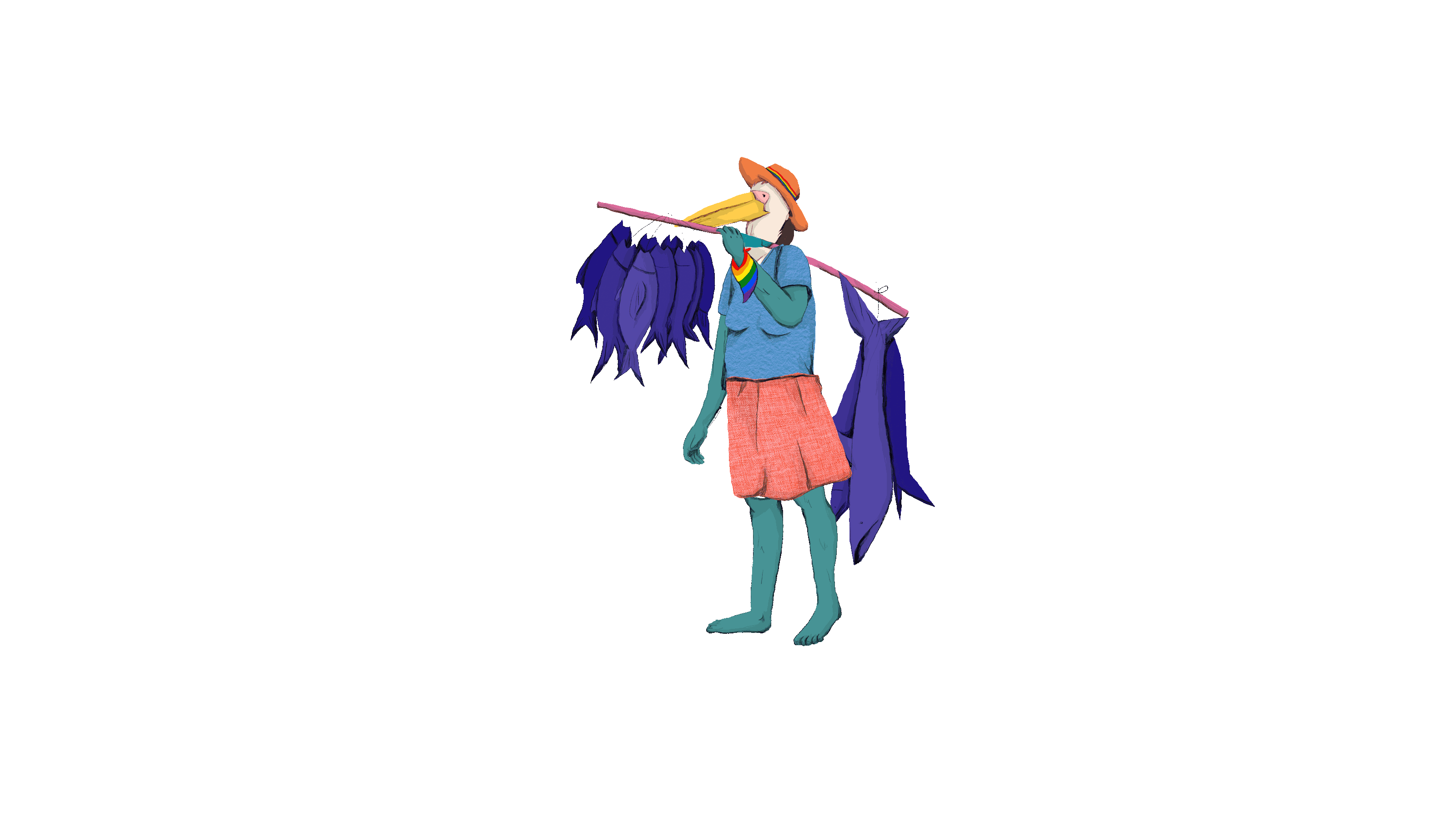 Pescador, ilustración de Aquelarre