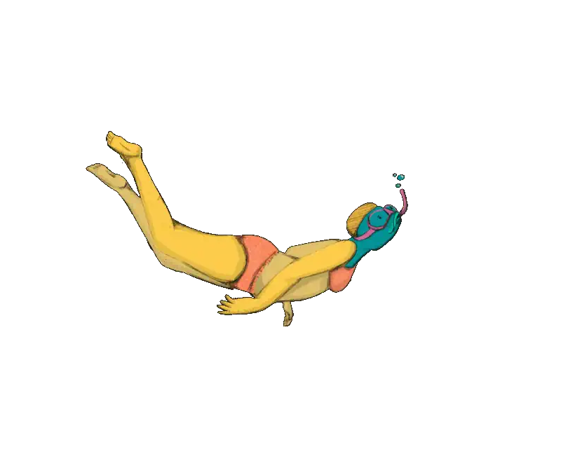 Pez nadador, ilustración de Aquelarre